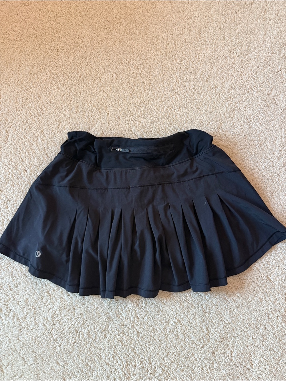 lululemon athletica Black Pleated Skater Skirt with Zip Pocket